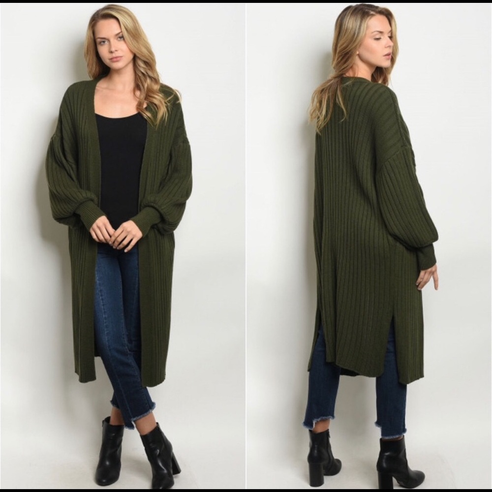 Brown Oversized Open Cardigan